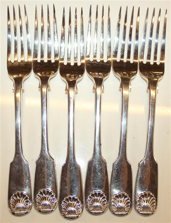 Set of 6 silver dessert forks